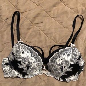 Dream Angels black & iridescent cream lace bra